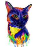 Full+Body+Cats+Caricature+Portrait+Hand+Drawn+in+Colored+Style+from+Photo