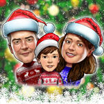 Family in Ugly Sweaters and Hats