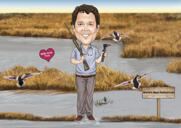 Hunter Caricature Drawing – Father's Day Gift