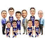 Tekening basketbalteam
