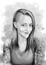 Person Watercolor Grayscale Portrait from Photos