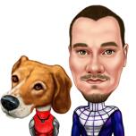 Köpek Çizimi ile Süper Kahraman Sahibi
