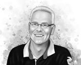 Watercolor Grayscale Portrait from Photos