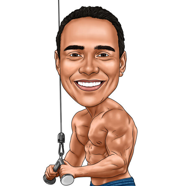 Caricatura di fitness: cartone animato digitale sportivo
