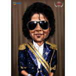 Benutzerdefinierte Personenkarikatur als Pop-König aus Fotos für Musikliebhaber-Geschenk