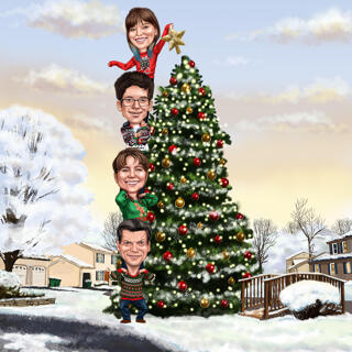 Group Decorating Christmas Tree