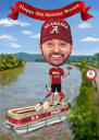 Captain on Boat Caricature