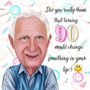 Caricatura para abuelo en estilo a color para regalo de cumpleaños