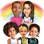 Pencils Family Drawing with Rainbow