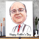 Custom Man Portrait from Photo on Canvas for Father's Day Gift