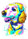 Poodle caricatura retrato de foto em delicado estilo aquarela pastel