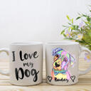 Custom Dog Mug - I Love My Dog with Custom Watercolor Portrait