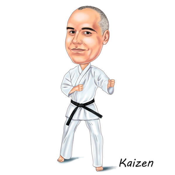 Karateman in witte kimono
