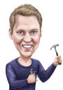 Labor Day Caricature with Custom Background