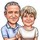 Couple of Photographers Caricature Drawing in Colored Style from Photo