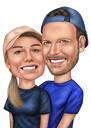 Pencil Couple Caricature Drawing