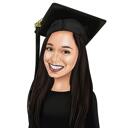 Retrato personalizado de formatura em estilo cartoon