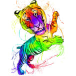Akvarel Tiger tegnefilm