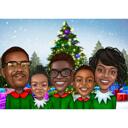 Christmas Elves Family Caricature