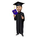 Desenho de caricatura do dia da formatura