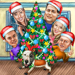 Family Around Christmas Tree