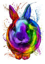 tavşan suluboya portre