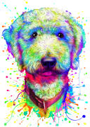 Ganzk%C3%B6rper-Pastell-Aquarell-Hundeportr%C3%A4t+von+Fotos+mit+Hintergrund
