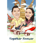 Forever Together - Presente de Caricatura de Casal de Aniversário