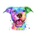 Staffordshire Bull Terrier Watercolor Portrait from Photo