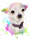 White Dog Watercolor Portrait