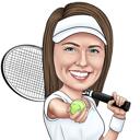 Tenniskarikatuur: tekening in digitale stijl