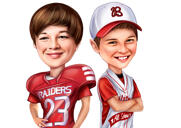 Custom Sport Caricature of Two People