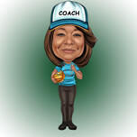 Coach Caricature from Photos for Custom Trainer Gift