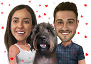 Couple and Dog Caricature