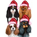 Personalized Christmas Pets Portrait from Photos