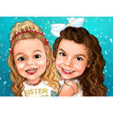 Portrait caricatural de bébés filles à partir de photos