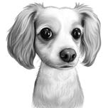 Caricatura del cucciolo in stile bianco e nero