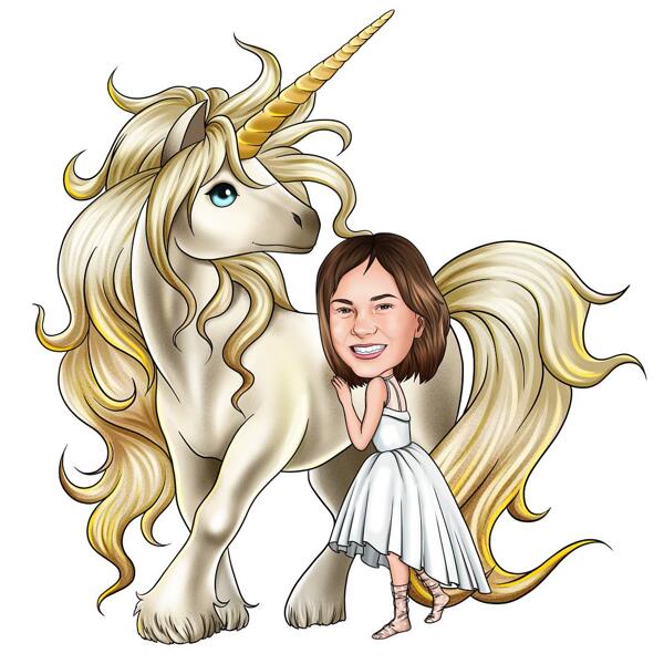 Caricatura de princesa de hadas de unicornio