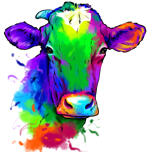 Akvarelli lehmän muotokuva