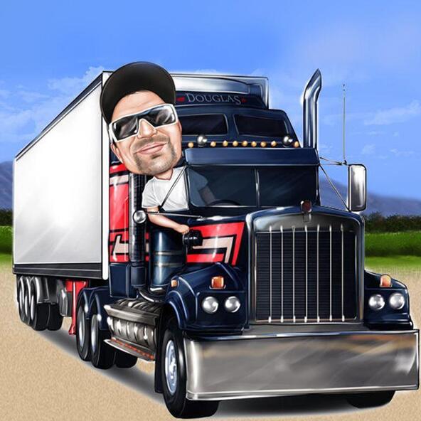 caricatura de camión