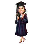 Caricatura di laurea a olio con certificato di diploma