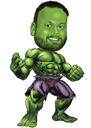 Green Man Superhero Caricature