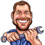 Mechanic Exaggerated Caricature