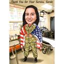 Thank you for Service - Flag Drawing