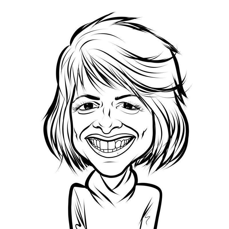 Outline Cartoon Portrait Drawing from Photo