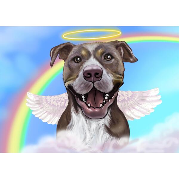 Ritratto commemorativo del cane con il ponte dell'arcobaleno