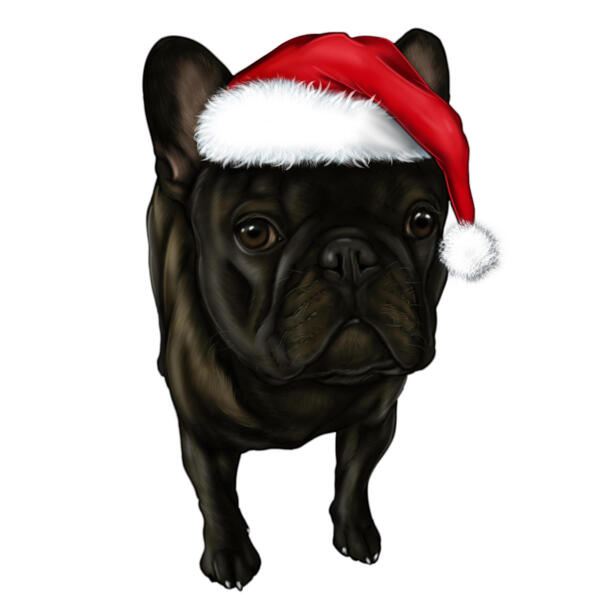 Caricatura de Pug de Navidad