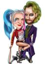 Caricature du couple Joker : achetez en ligne des dessins personnalisés à la main