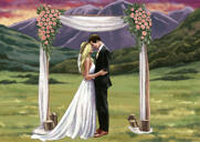 Brugerdefineret bryllupsgave - Karikatur trykt på plakat