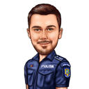 Benutzerdefinierte Karikatur eines Polizisten nach Foto